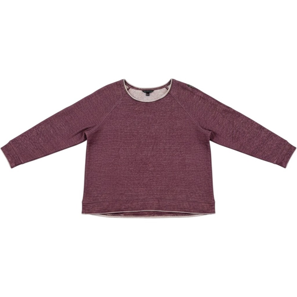 Rock & Republic Women XXL Burgundy Marled Shoulder Zipper Sweatshirt Relaxed Fit